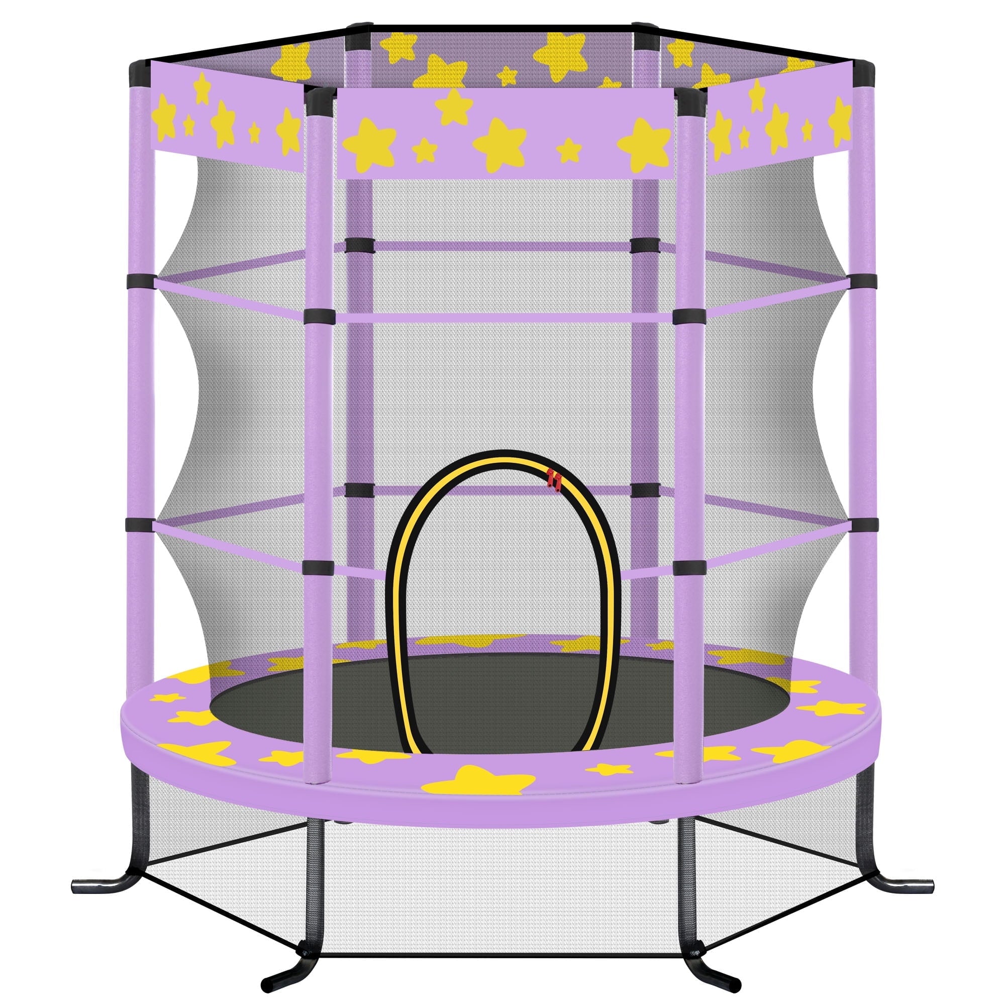55¡± Toddler Trampoline, BTMWAY New Upgraded 4.5FT Kids Trampoline, Indoor/Outdoor Ultra Safe Mini Baby Trampoline with All Round Enclosure Net, Safety Pad, Gifts for Birthday Girls Ages 1-6