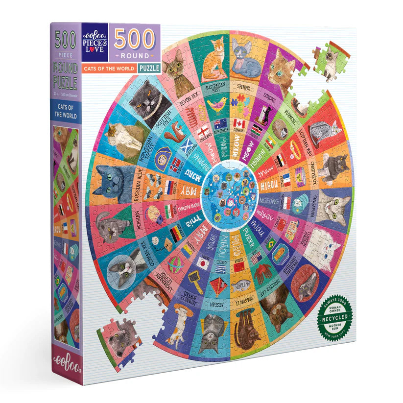 {eeBoo} 500 Piece Puzzle :: Cats of the World