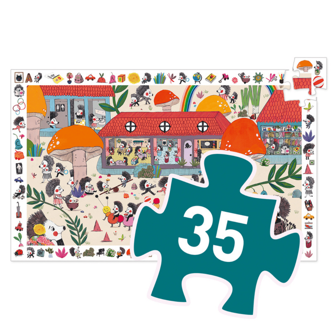Hedgehog School Observation Puzzle - 35 pieces
