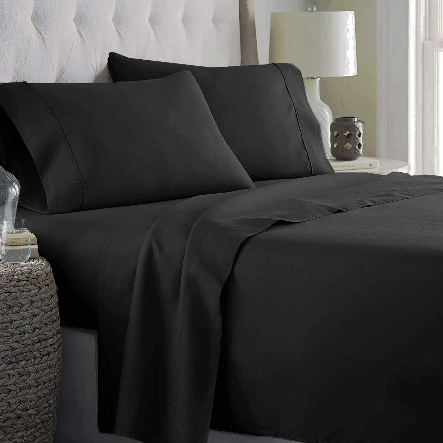 600 Thread Count Ultra Soft Deep Pocket 4 Pieces Sheet Set with 2 Pillowcases