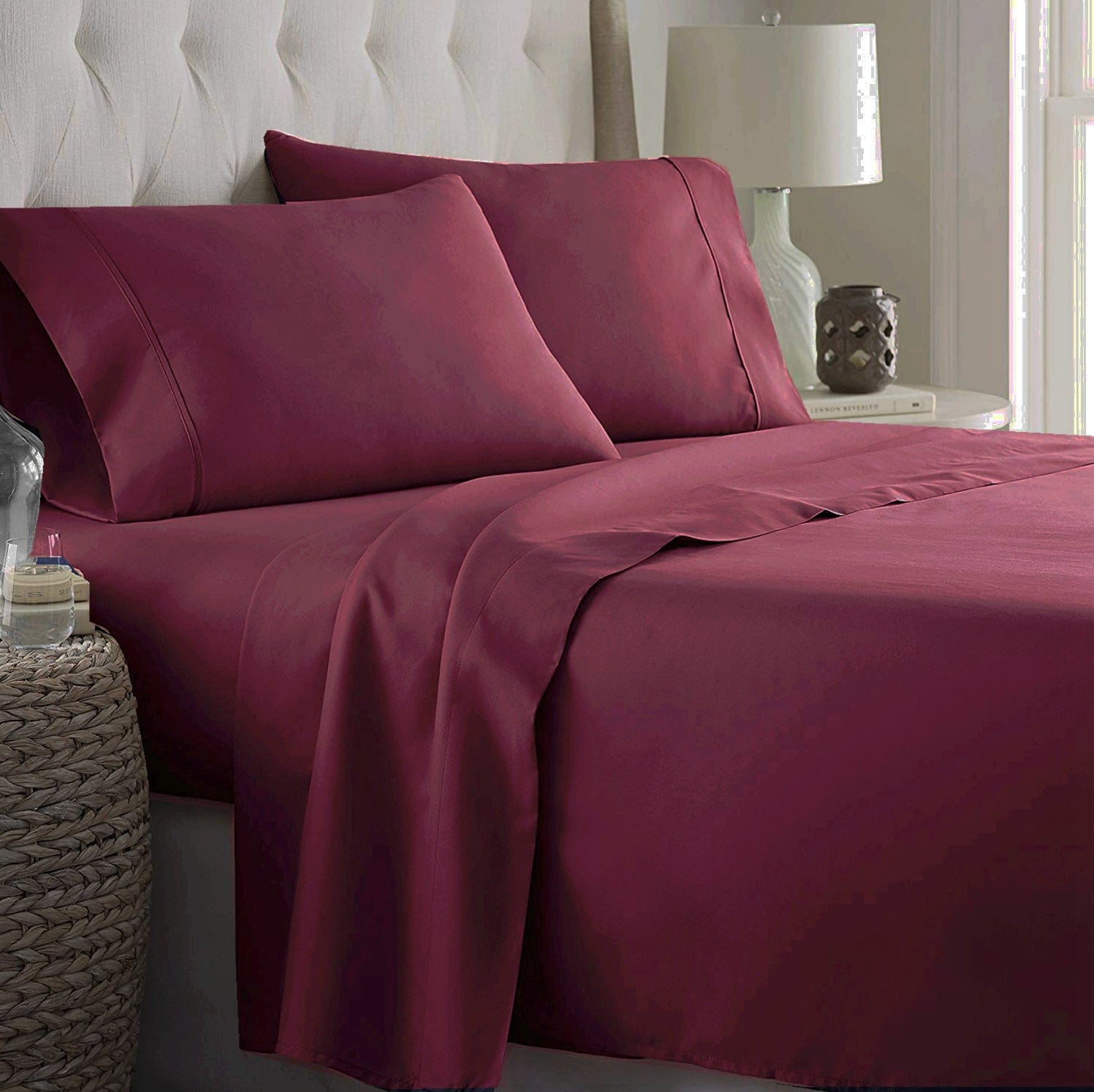 600 Thread Count Ultra Soft Deep Pocket 4 Pieces Sheet Set with 2 Pillowcases