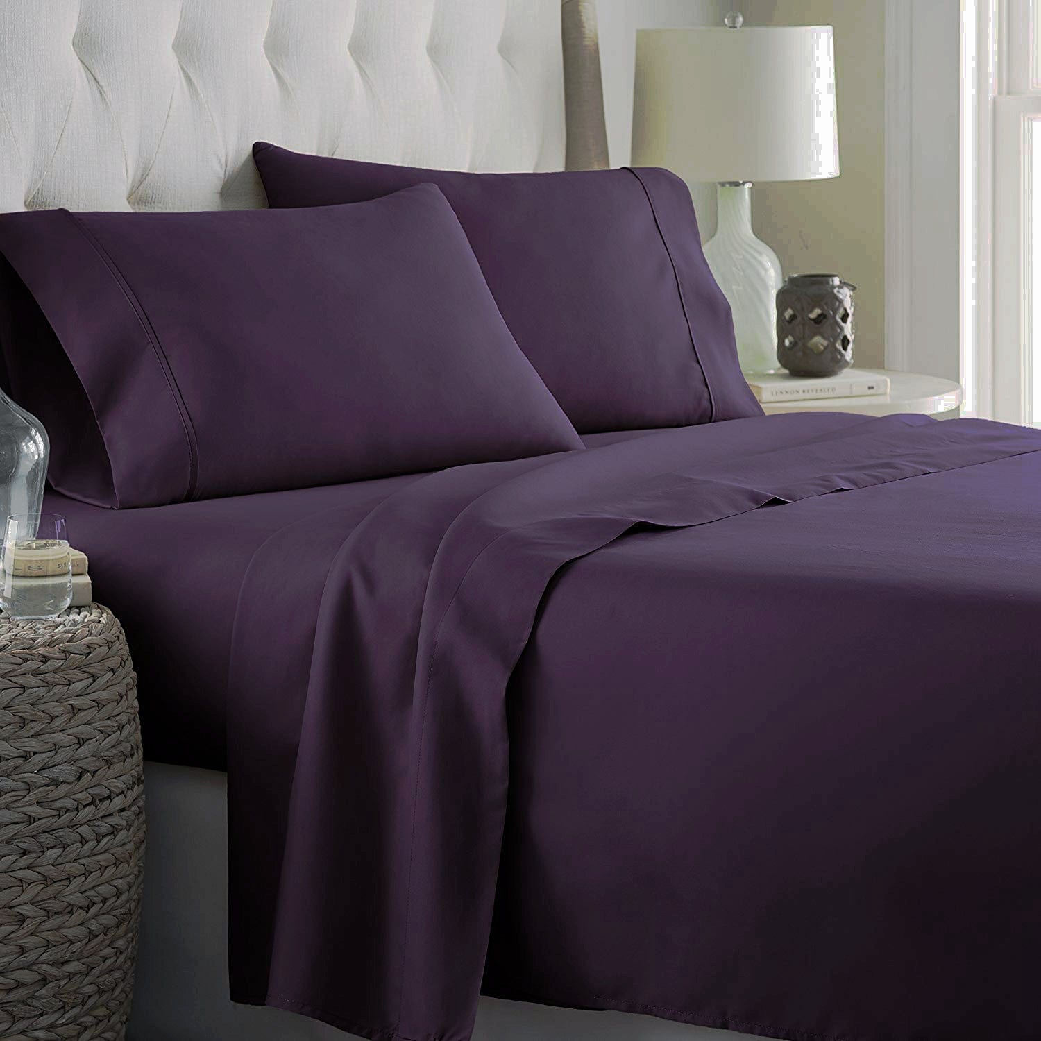 600 Thread Count Ultra Soft Deep Pocket 4 Pieces Sheet Set with 2 Pillowcases