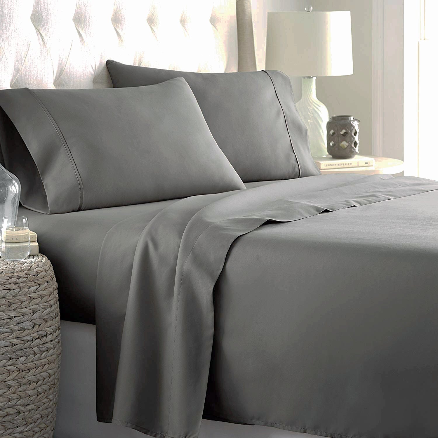 600 Thread Count Ultra Soft Deep Pocket 4 Pieces Sheet Set with 2 Pillowcases