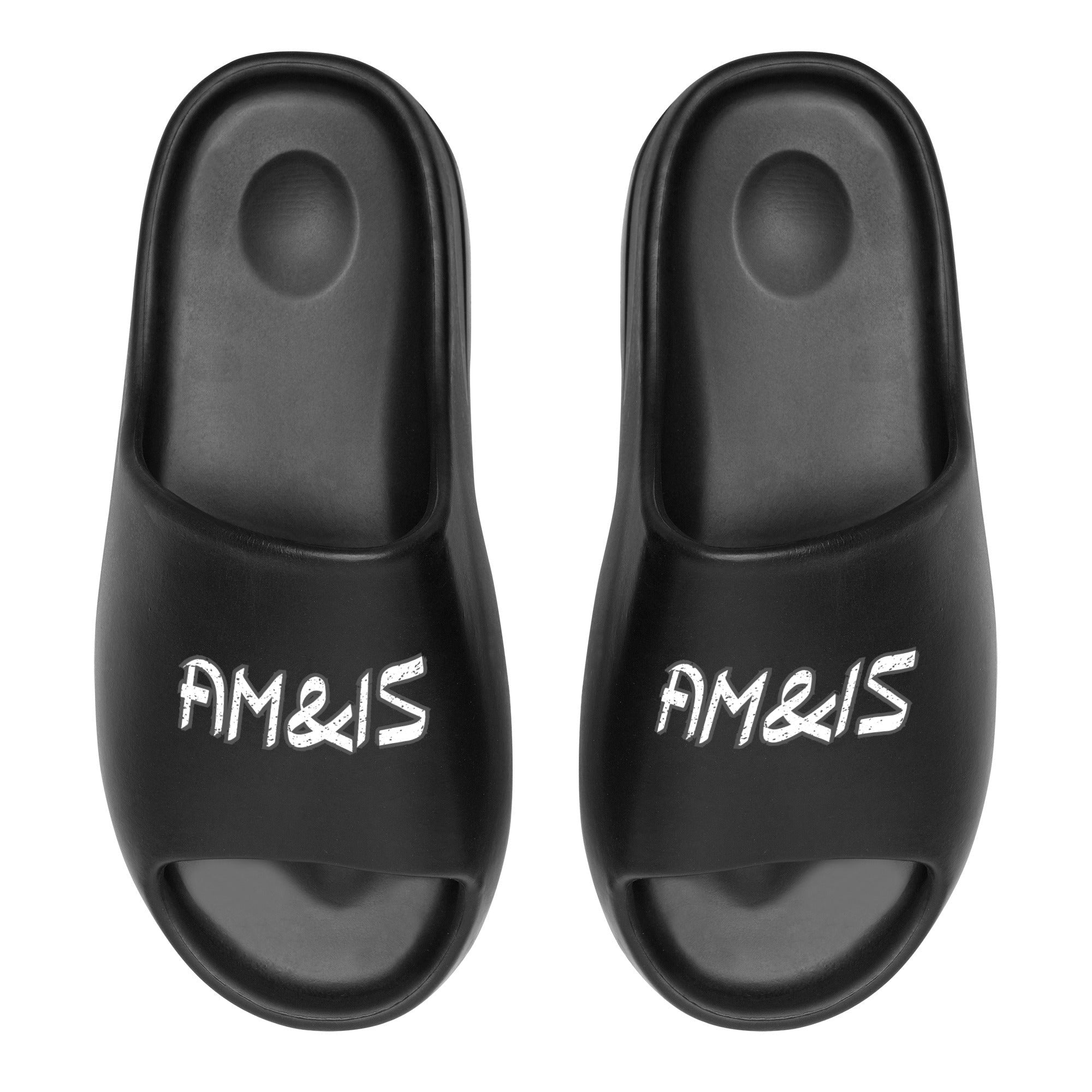 Black - AM&IS Men's Black Summer Slides - mens slides at TFC&H Co.