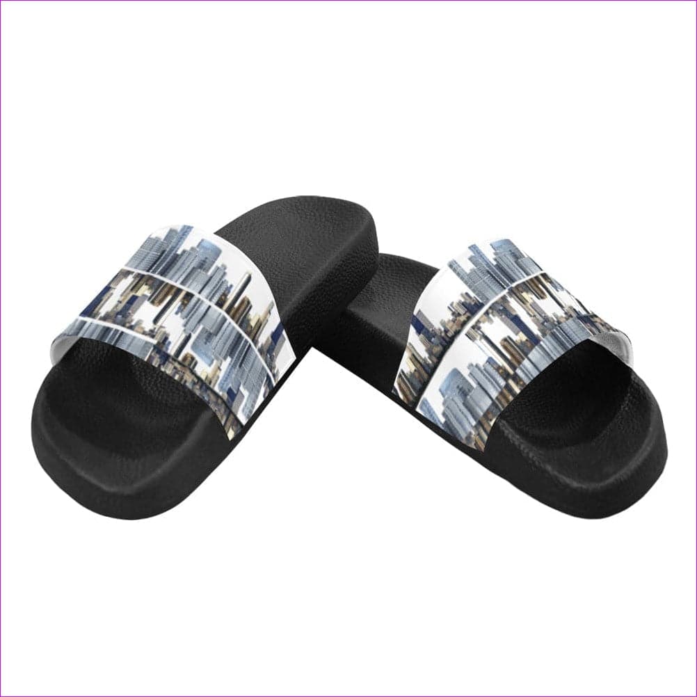 city blocks men Men's Slide Sandals(Model 057) - City Blocks Men's & Womens Slides - unisex slides at TFC&H Co.