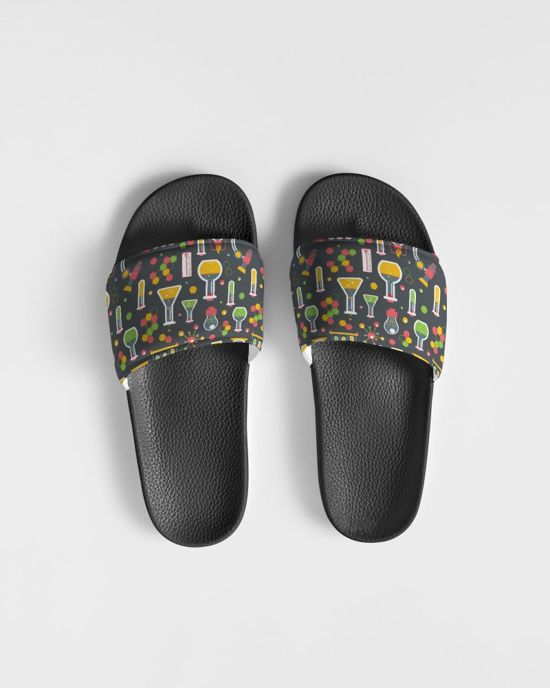 Chemistry Science Men Slides Sandals, Lab Research School Teacher Designer Shoe Boys Flat Wedge Slippers Vegan Flip Flops Slip On Gift