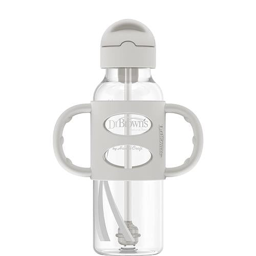 Dr. Brown’s Milestones 6M+ Sippy Straw Bottle with Silicone Handles, 9 oz
