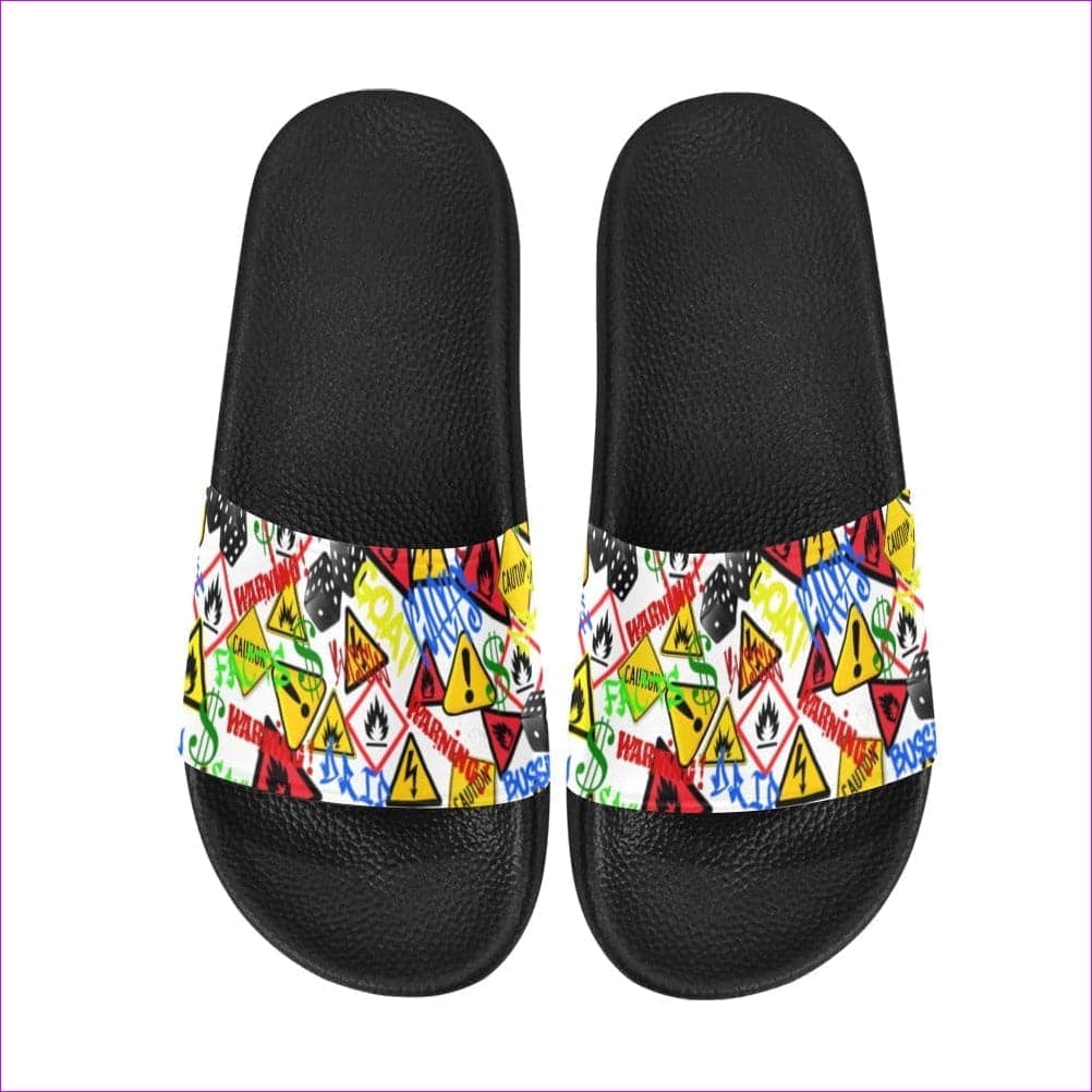 Hazard 2 Women's Slide Sandals(Model 057)-White - Hazard Womens Slides - womens slides at TFC&H Co.