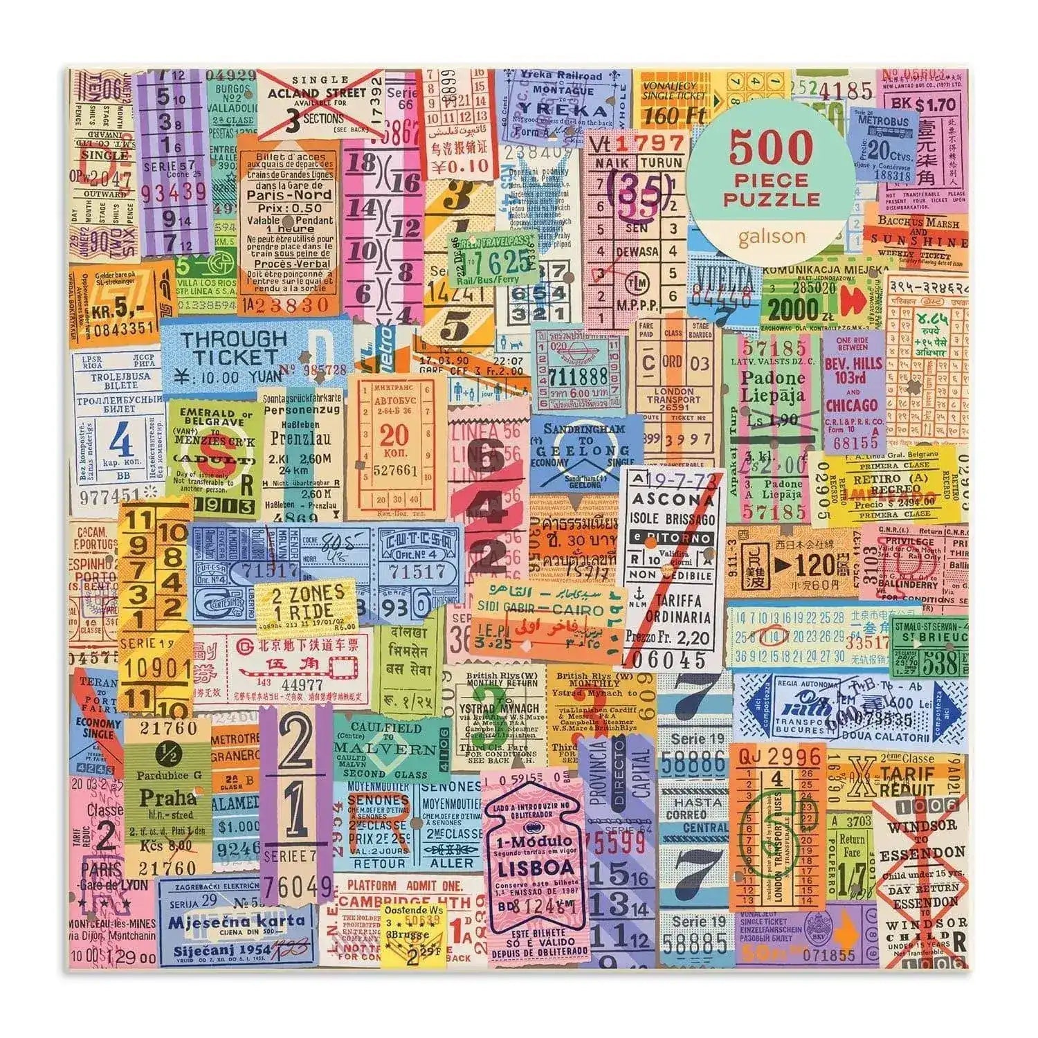 Troy Litten Vintage Travel Tickets 500 Piece Jigsaw Puzzle